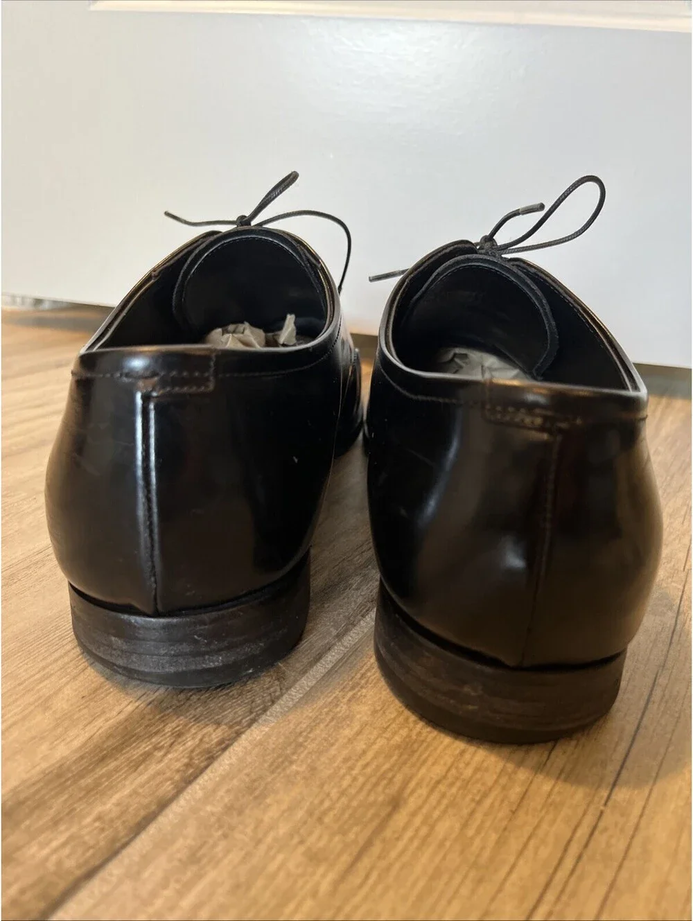PRADA MENS BLACK DRESS OXFORD SHOES SIZE 9.5 MADE IN ITALY GOOD CONDITION!